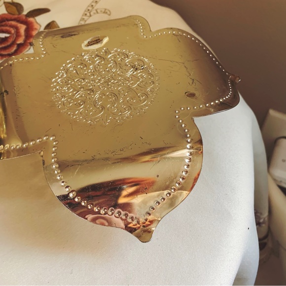 Vintage Raimond Crystal Bowl Candy Dish with Attached Silver Plate Lily Pad 4" - Picture 6 of 6